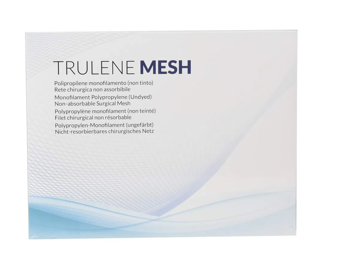 TRULENE MESH, Red quirúrgica estéril, no absorbible, de polipropileno monofilamento, tamaños 15 x 15 cm, paquete de 3