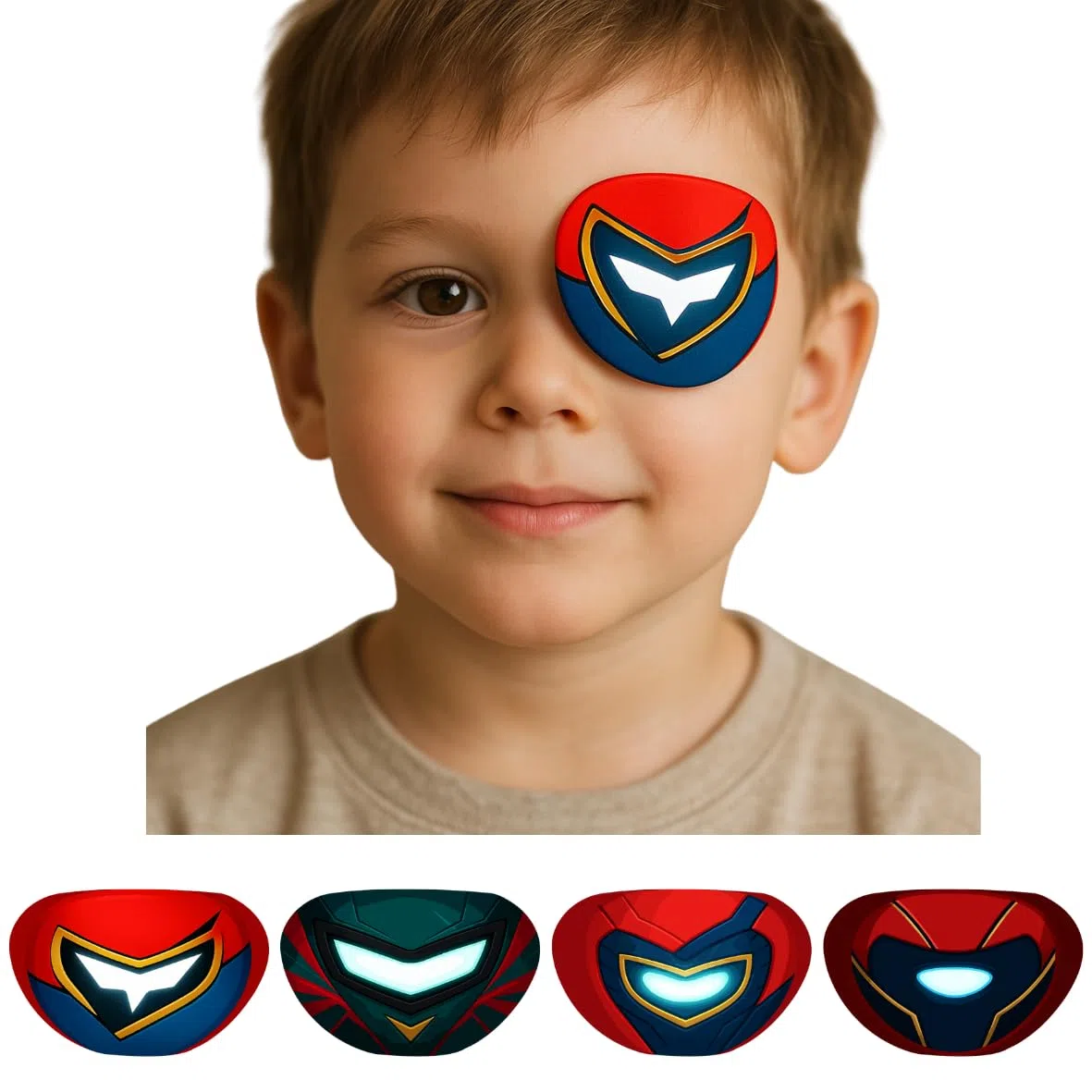 50 parches oculares infantiles para el tratamiento de la ambliopía (ojo perezoso) / estrabismo/tratamientos postoperatorios - tema superhéroe. ojo ojo ojo niño - vendaje