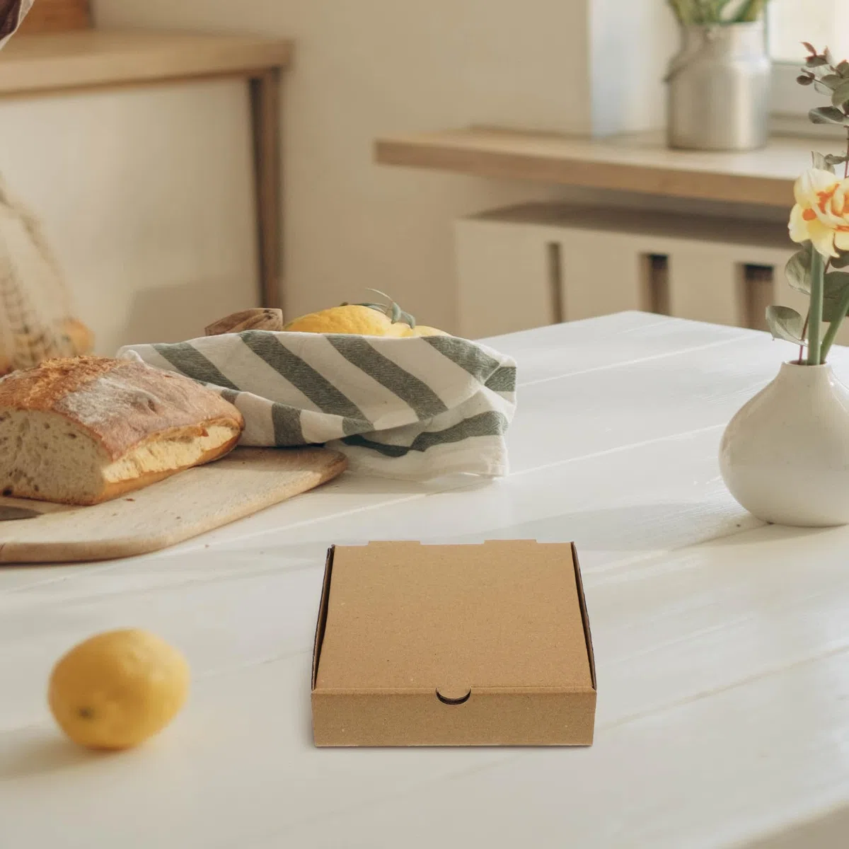 de Pizza Resistentes y Elegantes y Proteger Alimentos 10 Cajas de Papel Kraft Marrón para Llevar en Pizzerías y Restaurantes