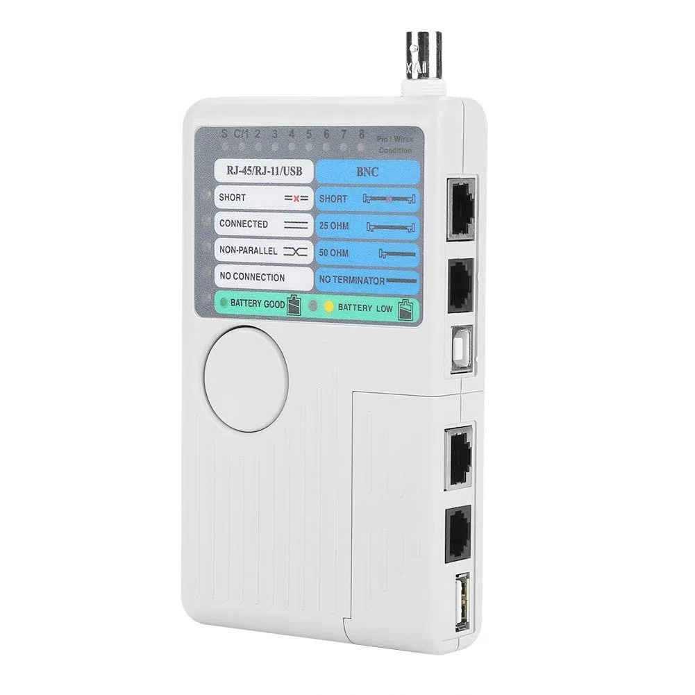 RJ11 RJ45 USB BNC 4 en 1 Probador de Cable de Red LAN Portátil para UTP STP Cables Tracker
