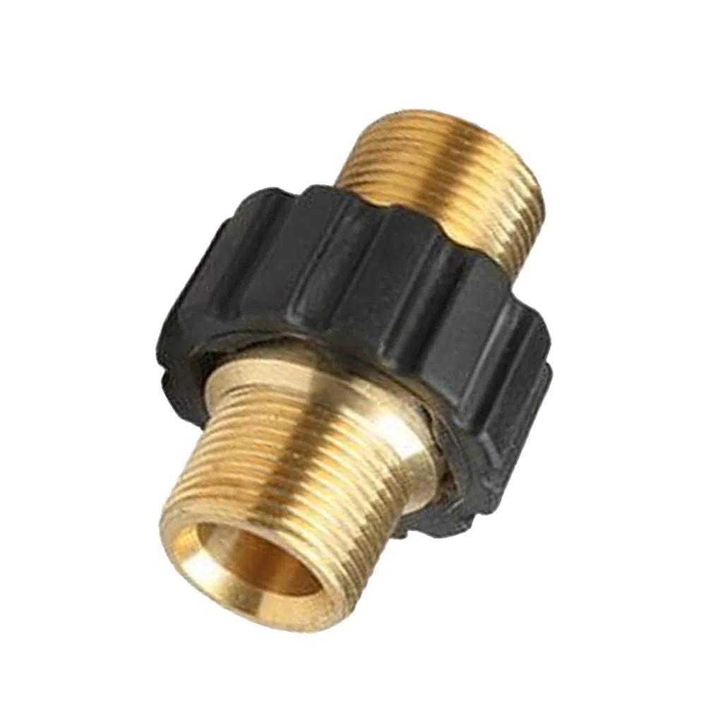 XIE Conector de Lavadora de Alta presión de latón, Rosca Externa métrica M22 de 15 mm a Orificio Interno M22 de 14 mm, Longitud de 2,1 Pulgadas, Manguera Universal de Lavadora de Alta presión