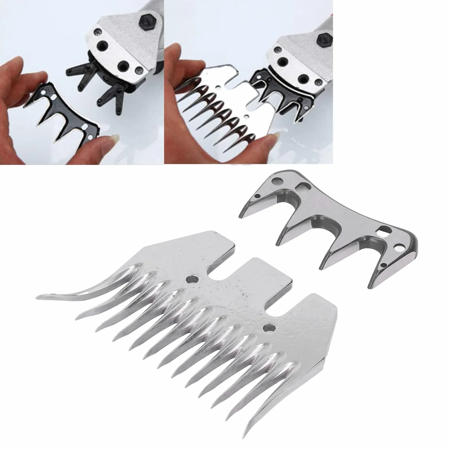 Cuchilla para Esquila de Ovejas ,Curva ,Uso Amplio ,Acero de Alto Carbono ,Paso de 7 Mm ,Cuchillas para Recortadora de Lana ,13 Dientes ,Aseo