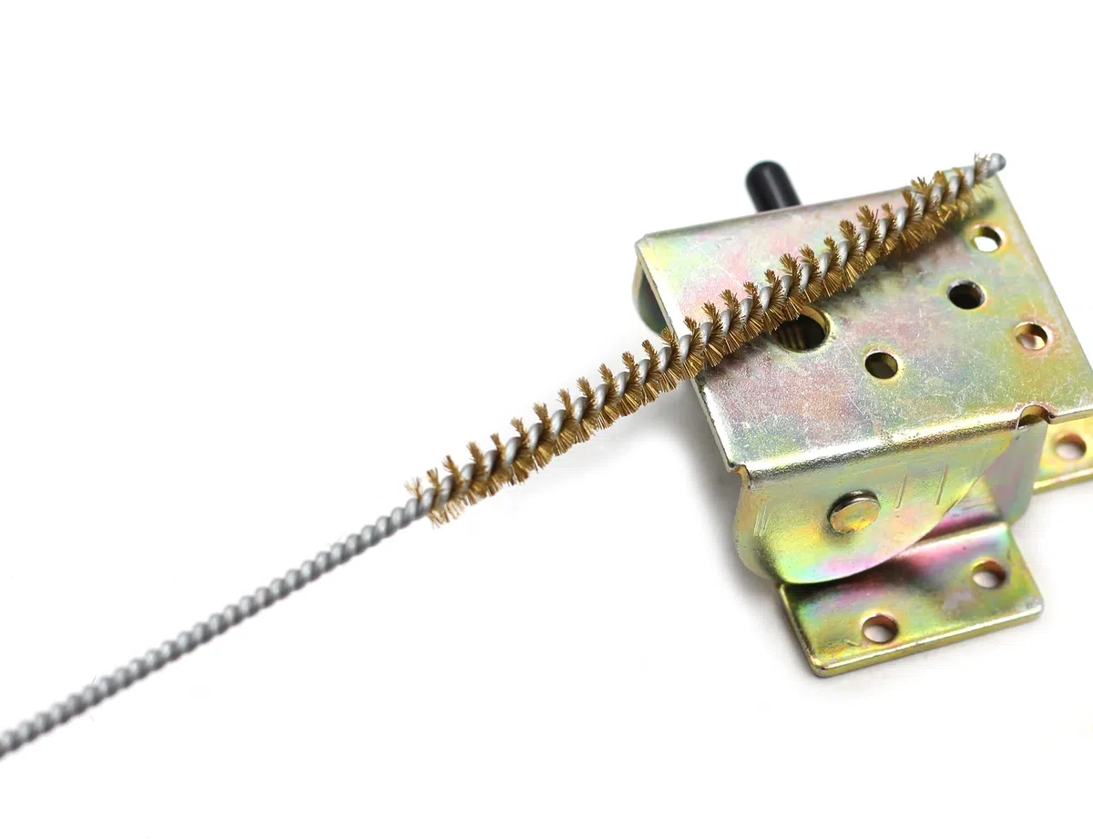 Juego de 10 cepillos de tubo de latón para limpieza de cepillos de alambre, mango largo, cerdas de limpieza, 6 mm/10 mm/14 mm, 6mm