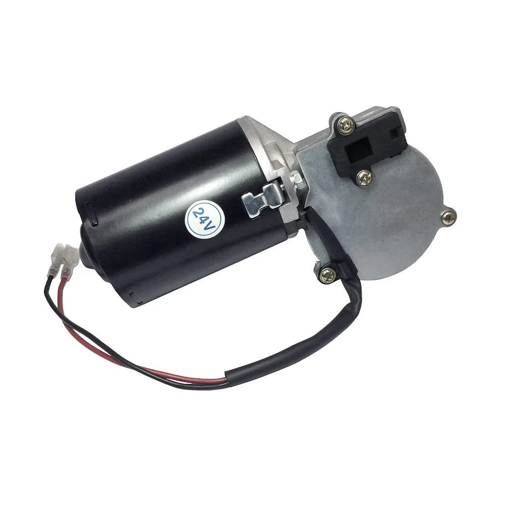 Motorreductor eléctrico de tornillo sin fin 12V 50rpm con doble eje plano (caja de engranajes izquierda), bajo nivel de ruido, apto para puertas de garaje.