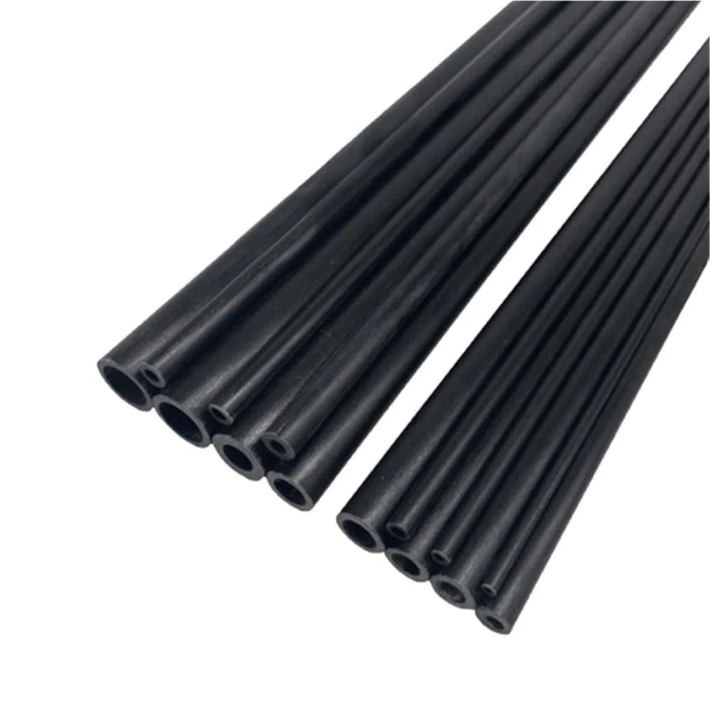 4 barras redondas de fibra de vidrio, tubo de fibra de vidrio negro, varilla hueca de fibra de vidrio OD 3-14 mm for tiendas de campaña UAV y bricolaje(7x5x500mm)