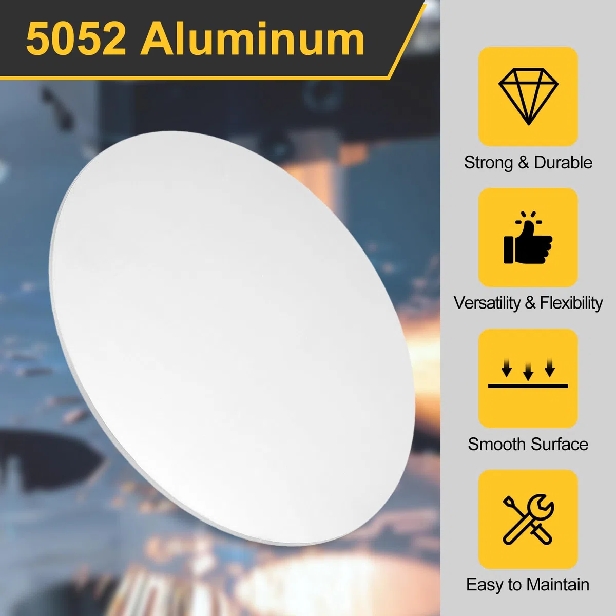 QUARKZMAN 2 Piezas De Disco De Aluminio 8"(200mm) Diámetro 0.06"(1.5mm) Espesor 5052 Placas Circulares De Aluminio Láminas Redondas Para Estampado De Metales