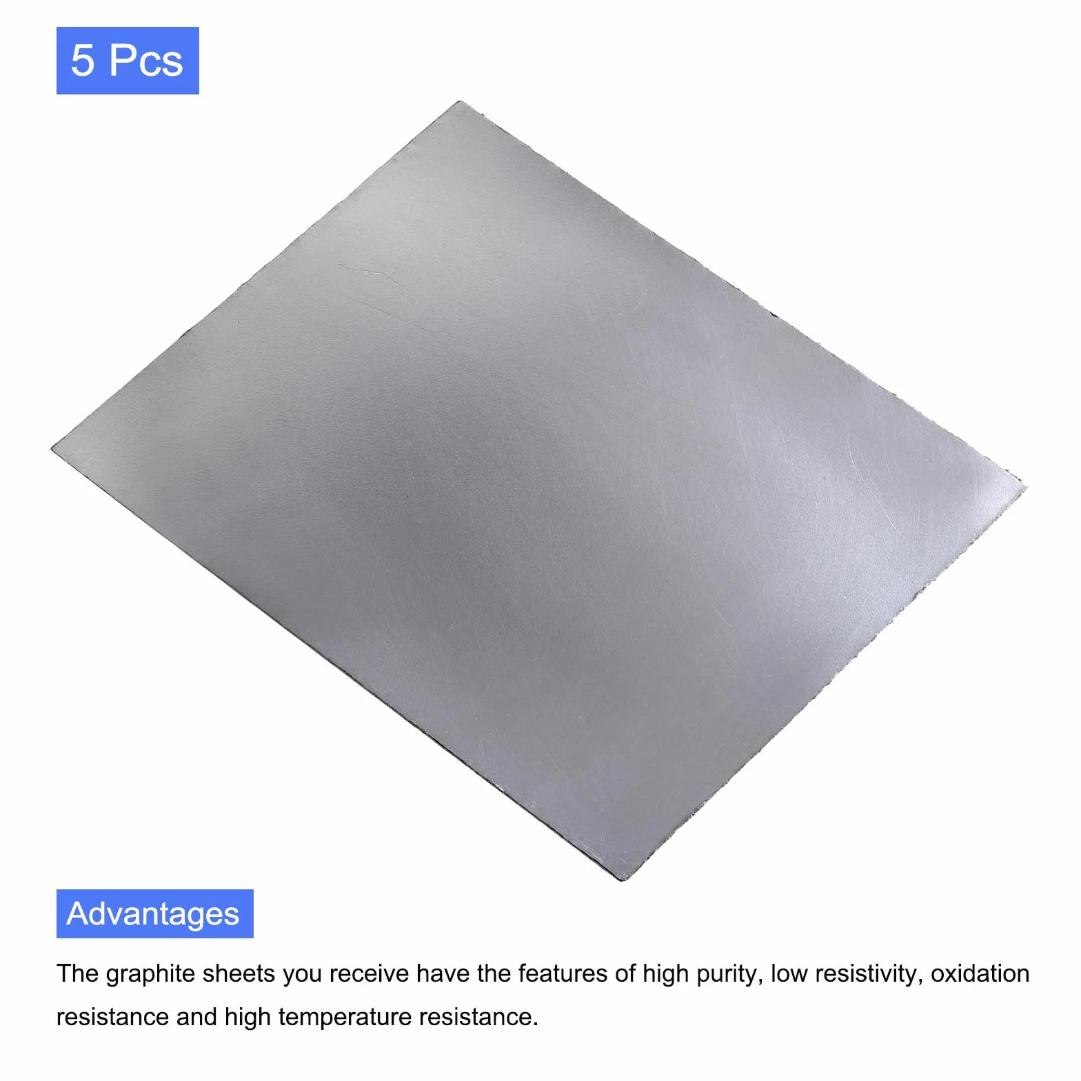 PATIKIL Lámina Flexible de Grafito, Junta Hoja de Grafito 250x200x1mm, Paquete de 5