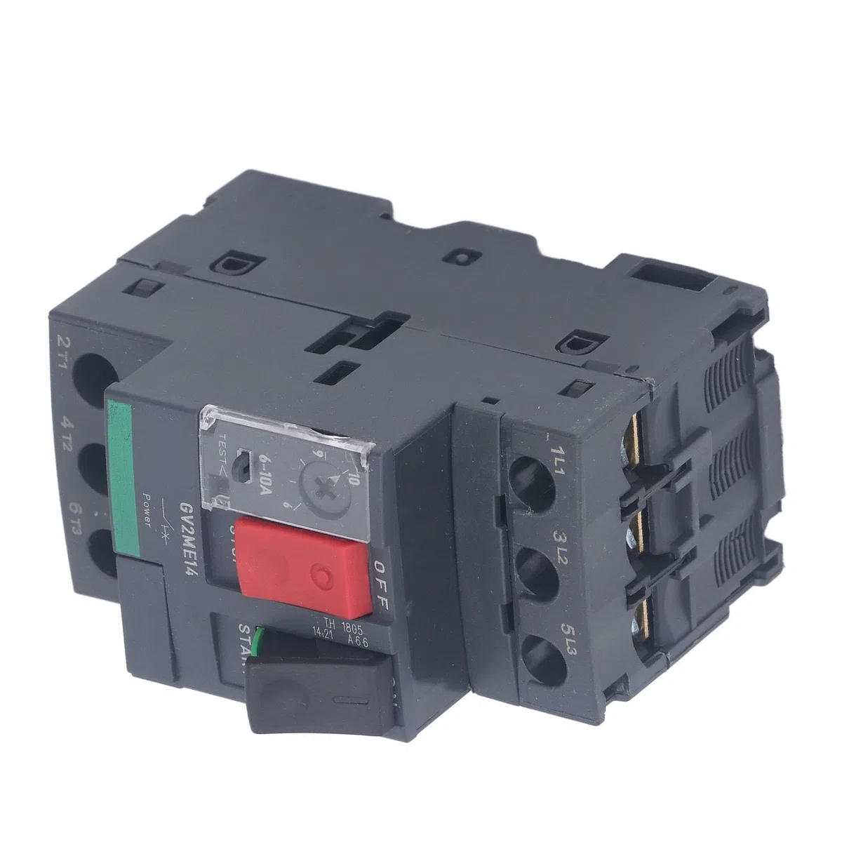 Disyuntor de Motor AC690V con Protección contra Sobrecarga Magnética Térmica Botón de Arranque de Motor Manual para Protección de Arranque del Motor (GV2-ME14 6-10A)