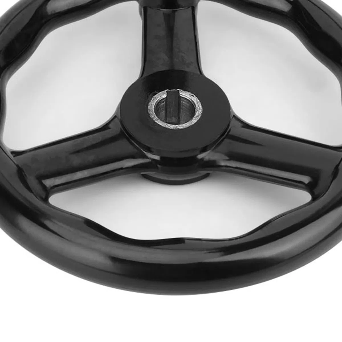 Rueda de Mano Antideslizante para Torno 200x18mm Resina Fenólica con Mango Negro Máquina Herramienta Accesorio Industrial de Precisión