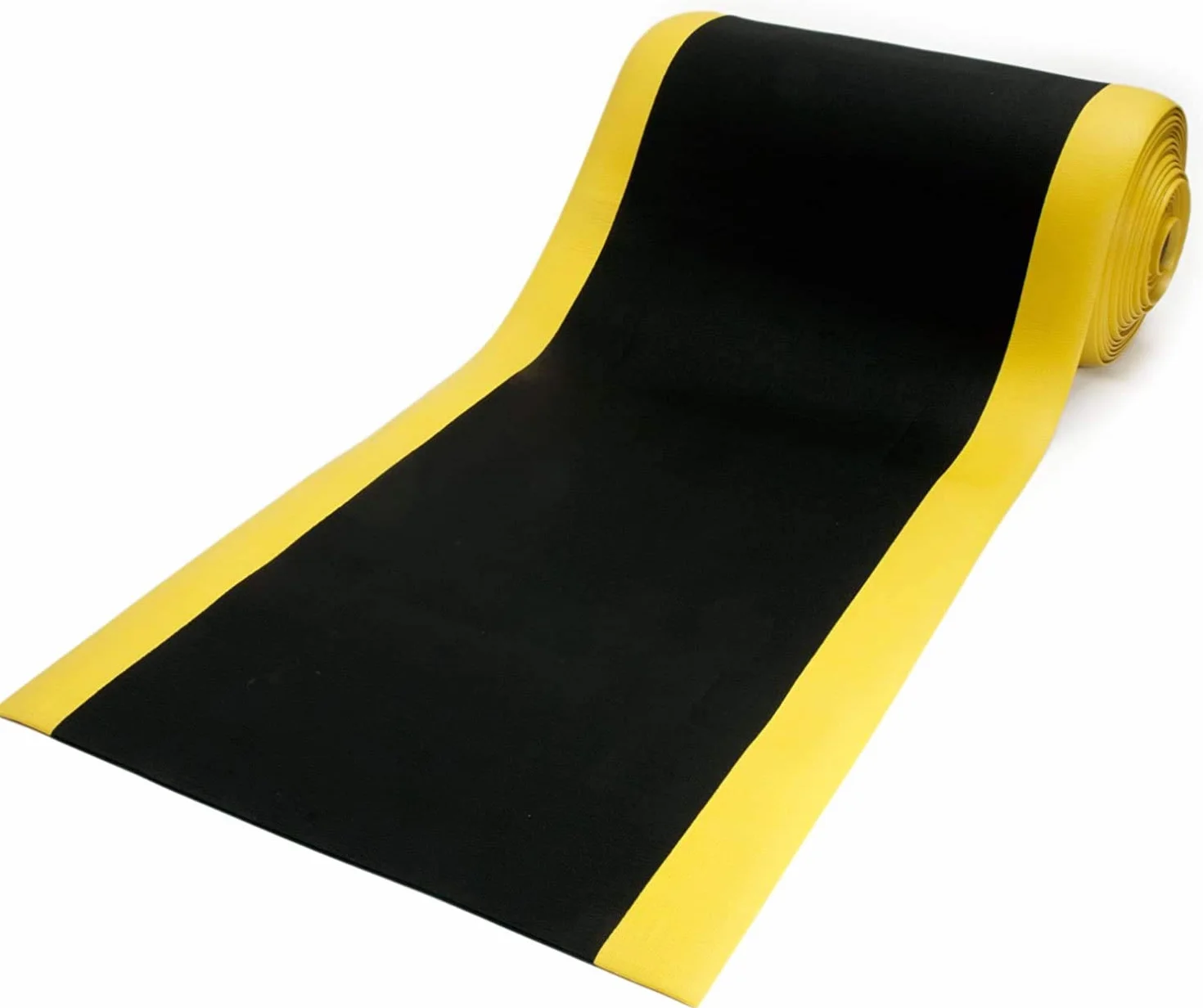 Alfombrilla antifatiga para puestos de trabajo de pie | Alfombrilla de trabajo ergonómica para mayor comodidad al estar de pie y correr | antideslizante y duradera (90 x 50 cm, negro y amarillo)