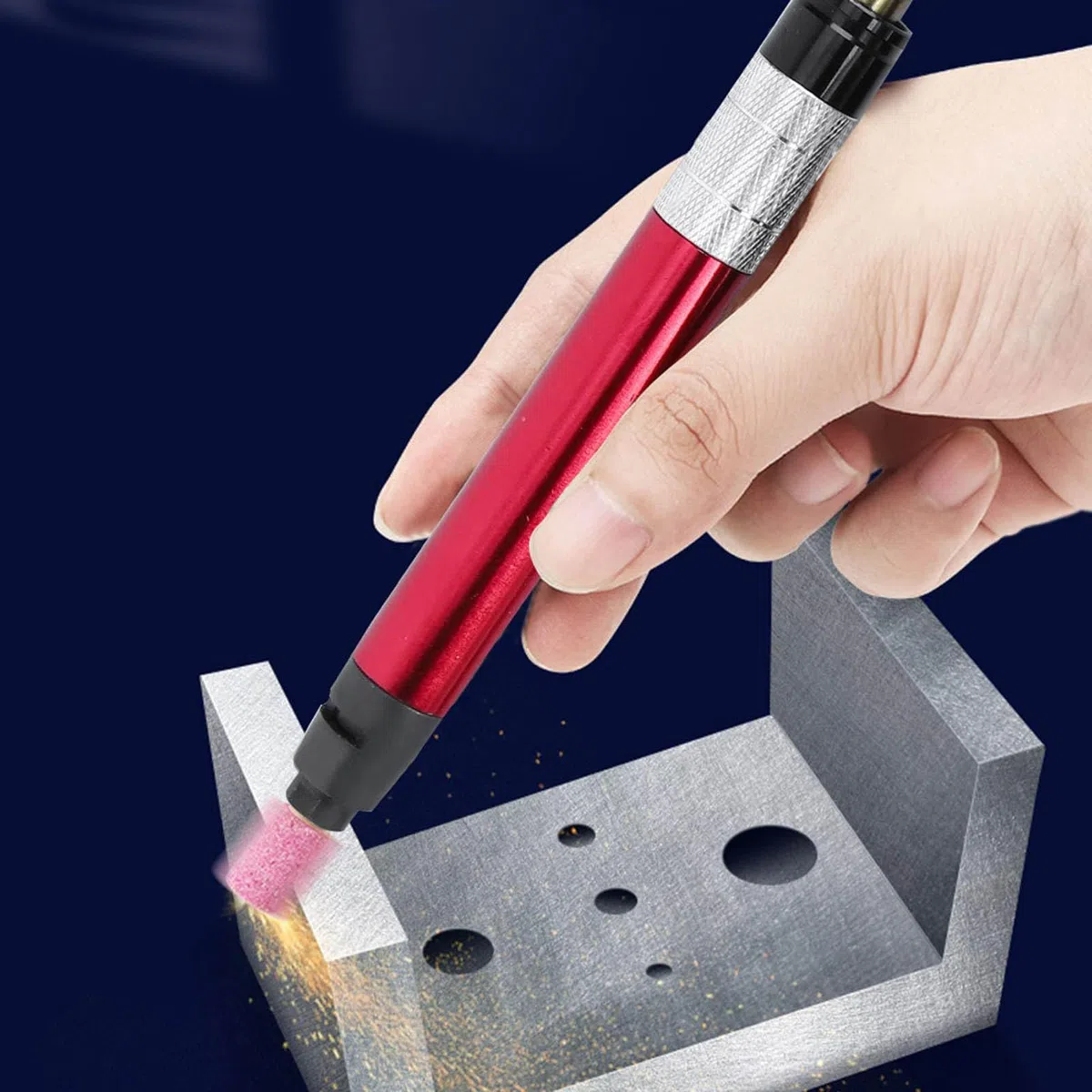 Juego de Máquina Rectificadora Neumática, Pequeña Amoladora Portátil de Lápiz, Bolígrafo de 65000 RPM Viento de Aire con Rotación de Alta Velocidad para Bricolaje Moldear Molienda