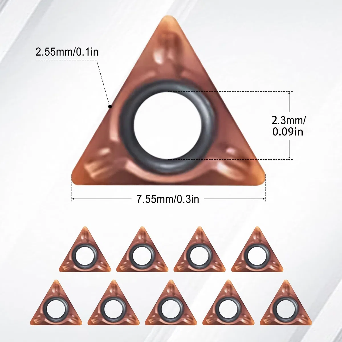 Mini máquina de biselado neumática, portátil de mano, máquina biseladora de aire de arco de 45 grados con cuchillas de repuesto para desbarbado de metal (10 insertos indexables)