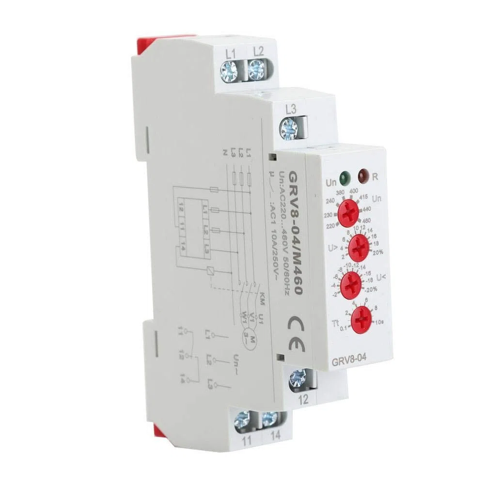 Relé De Monitoreo TensióN, Grv8-04 Relé TrifáSico De Control De TensióN Secuencia De Fases ProteccióN Contra Fallo De Fase M460