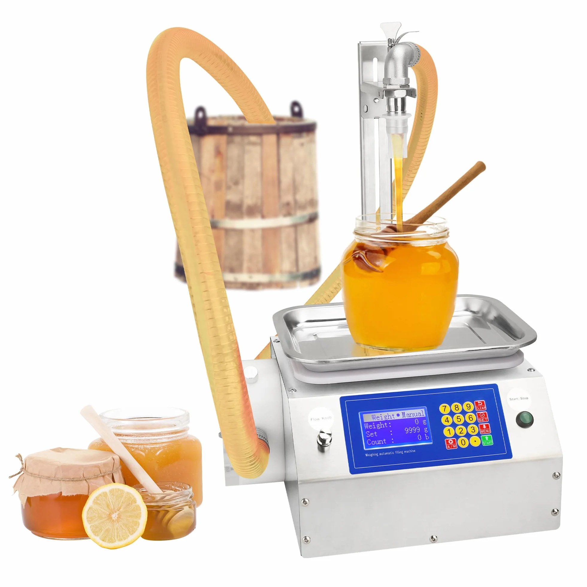 Máquina llenadora de líquidos eficiente, Máquina llenadora de botellas de 20ml-10000ml, Máquina llenadora de pesaje con bomba peristáltica para líquido viscoso de mermelada de miel