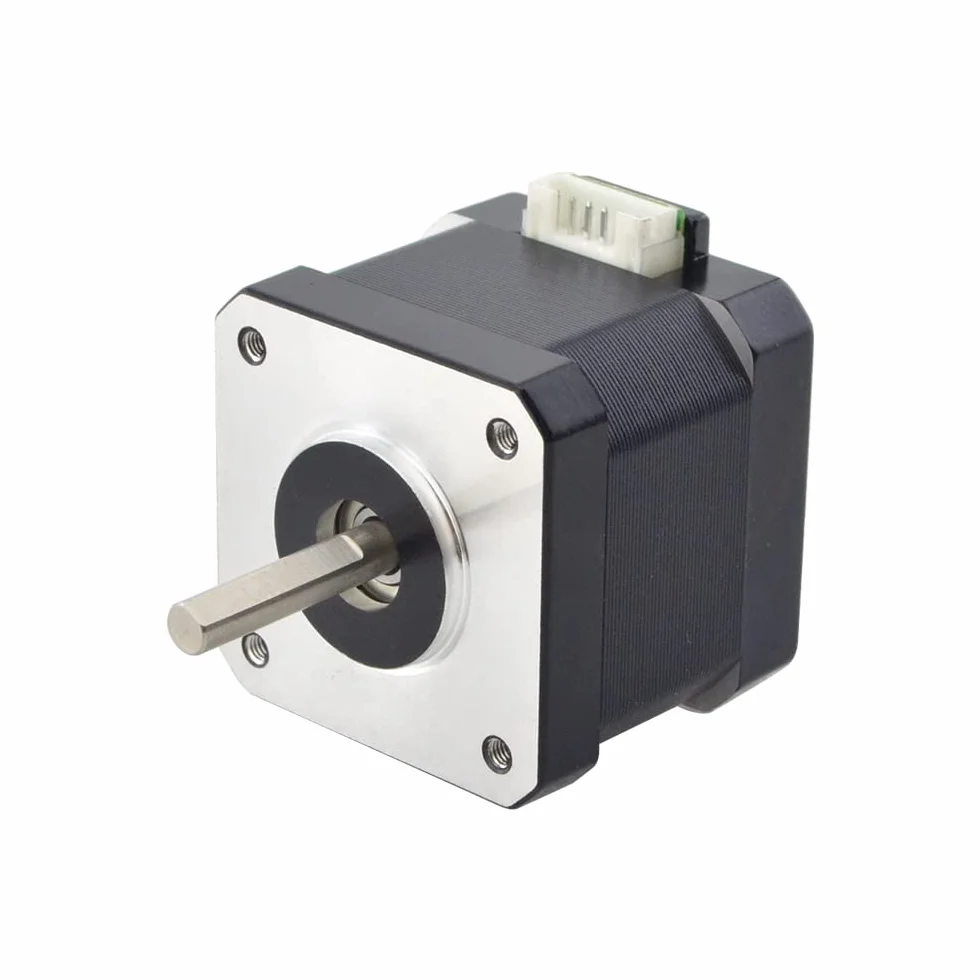 STEPPERONLINE Motor paso a paso Nema 17 Bipolar 42Ncm 1.5A 42x42x39mm 4 hilos con cable de 1m y conector para impresora 3D/fresadora CNC, negro