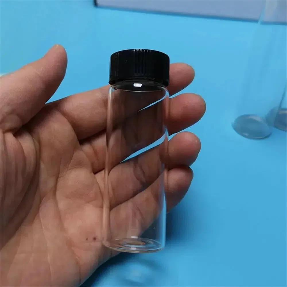 Lote de 20 botellas de reactivo de vidrio transparente con sello transparente de 2 ml a 60 ml for muestra de laboratorio.(10ml 18x65mm)