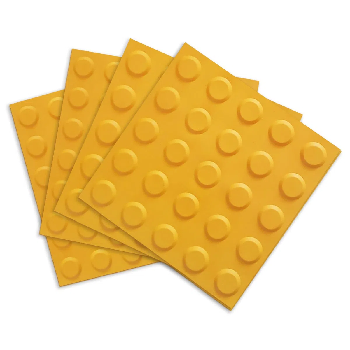 4 baldosas ciegas de pavimento táctiles, baldosas de pavimento cuadradas, tablas de pavimento de PVC, alarma de giro para ciegos (punto amarillo)