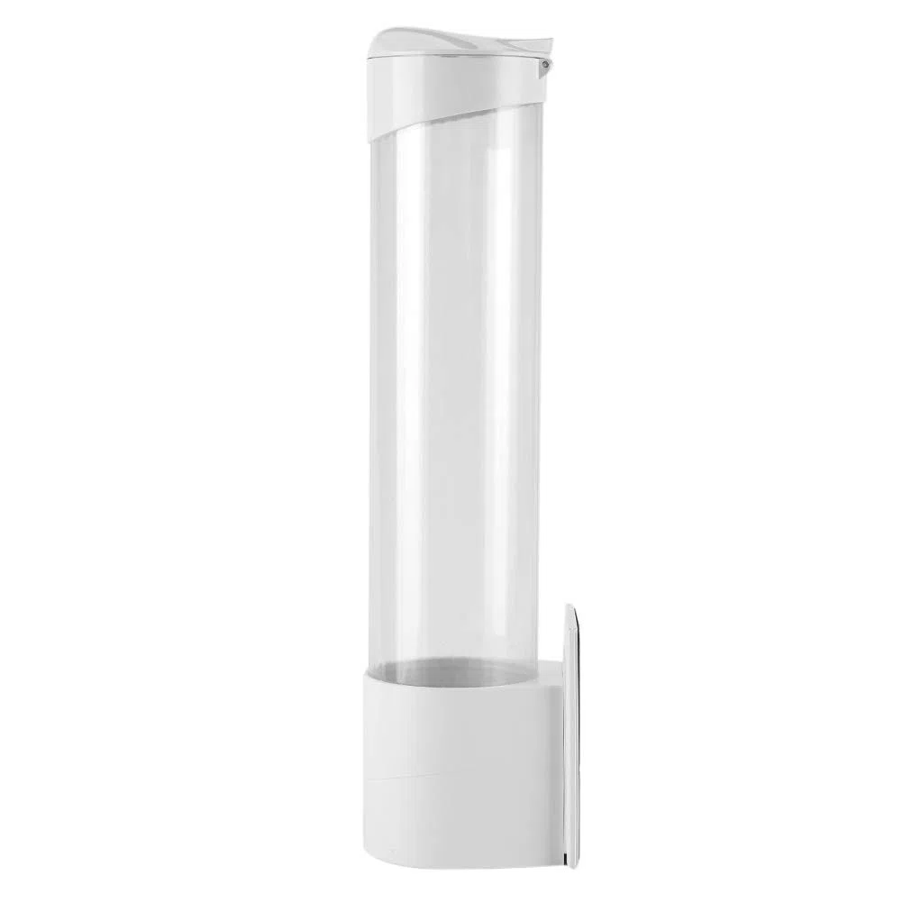 Dispensador de Vasos de Papel, Dispensador de Plástico Montado en la Pared con Tapa Antipolvo para Copas de Papel y Conos de Papel Biodegradable 7.5cm 50 Cups