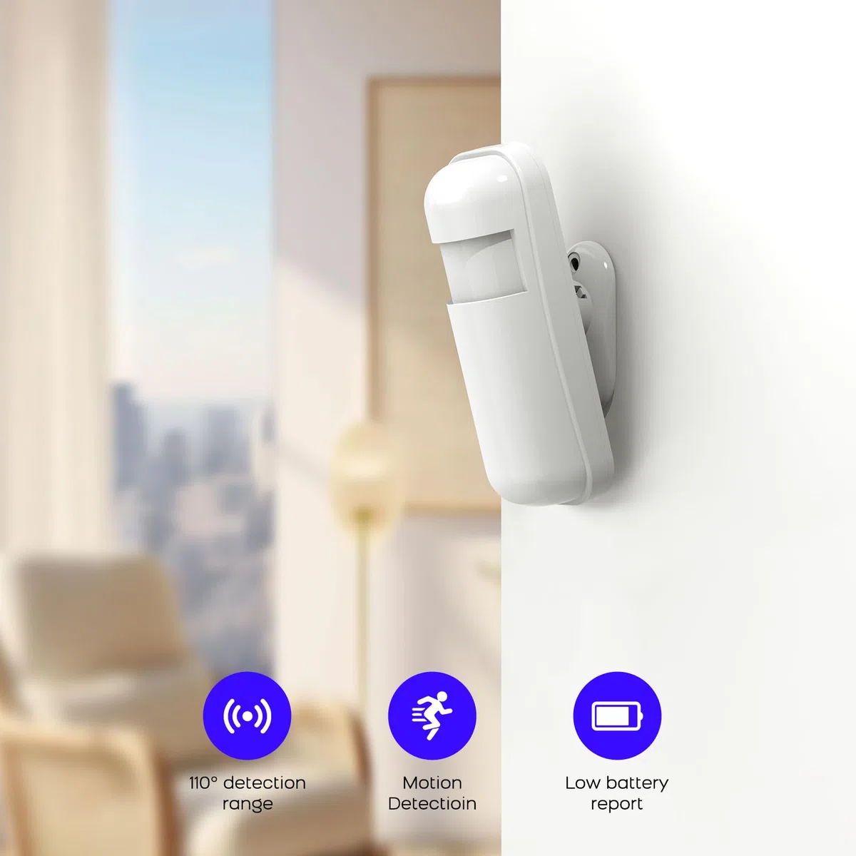 Sensor infrarrojo inteligente de intrusión para el hogar, detector de movimiento PIR antirrobo para PGST 103 105 107 108 109 sistema de alerta antirrobo para el hogar (paquete de 3)