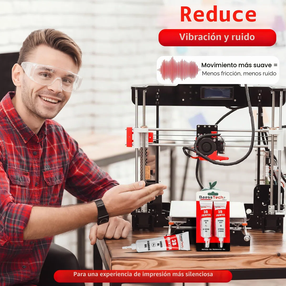Kit de Accesorios de Grasa y Aceite para Impresora 3D Profesional - Aceite de Husillo de Grasa para Optimización de Impresión y Reducción de Ruido - Grasa Lubricante para Impresión 3D, 30ml