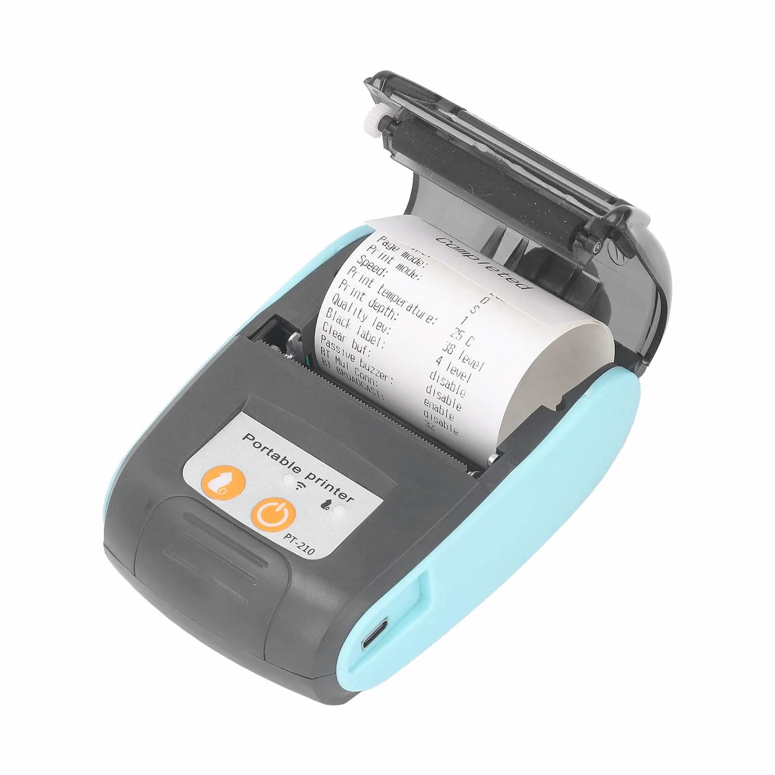 Impresora de Recibos, Miniimpresora Portátil Inalámbrica de 58mm para Venta Minorista, Compatible con iOS, (sin Bolsa de Almacenamiento)