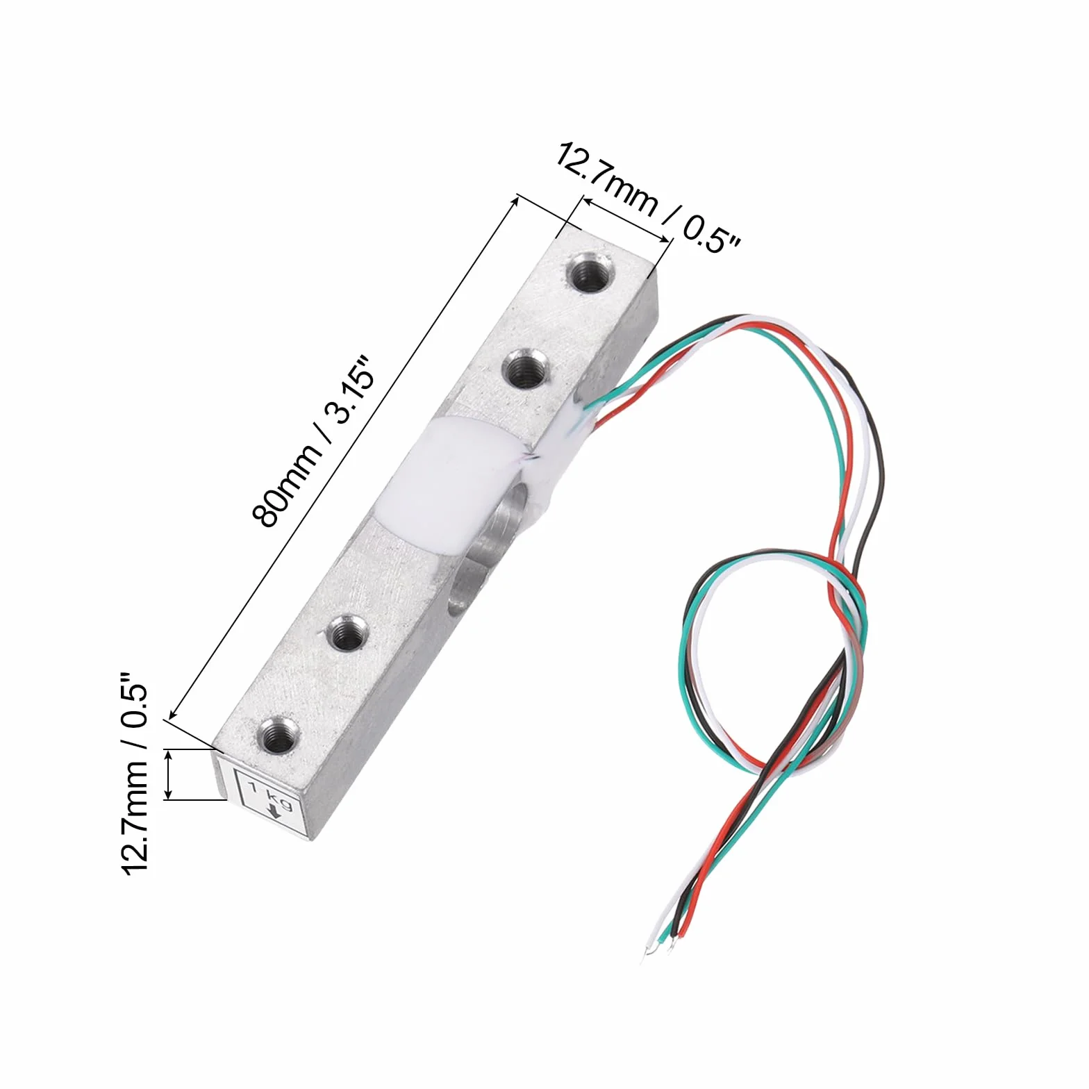 QUARKZMAN 4 Set Sensor de Peso de Celda de Carga Digital 1Kg + Módulo HX711 Sensor de Pesaje de 24 Bits de Precisión A/D de Doble Canal para Kit de Báscula Electrónica Portátil DIY