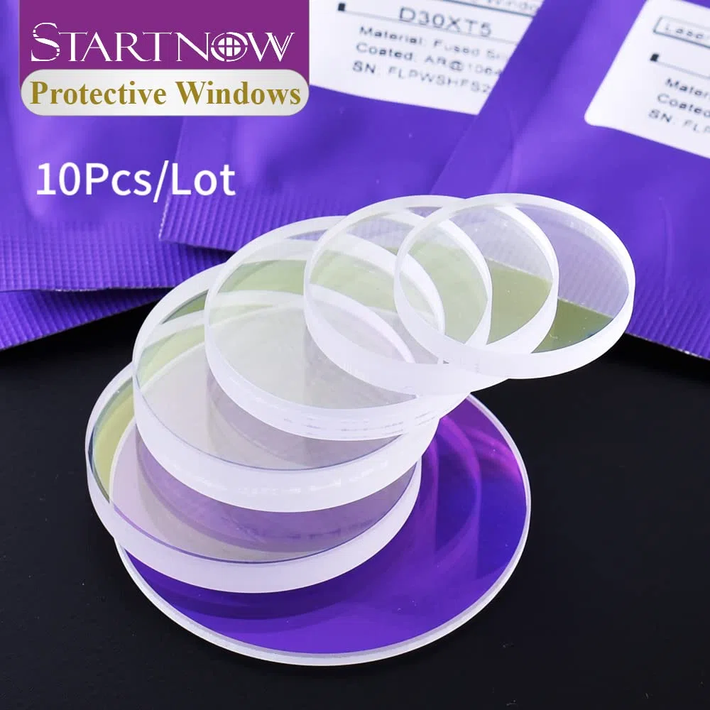Startnow 10Pcs/Lot Lente Protectora de Láser de Fibra D28xT4 24,9x1,5 30x5 37x7 50x2 1064nm Lente de Fibra Óptica para Cabezal de Corte Raytools Precitec (30x5(10PCS))