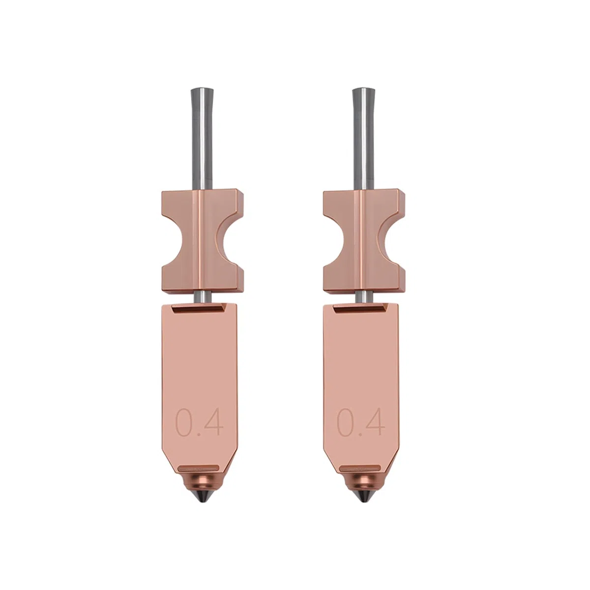 2 boquillas de liberación rápida de 0,4 mm para Flashforge AD 5X, impresora 3D Hot End Integrated Heater Block Throat Tube Detachable Hardened Steel Nozzle Replacement Kit para AD 5X