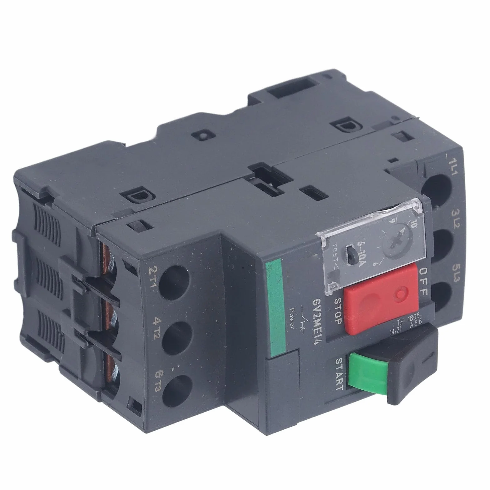 Disyuntor de Motor AC690V con Protección contra Sobrecarga Magnética Térmica Botón de Arranque de Motor Manual para Protección de Arranque del Motor (GV2-ME14 6-10A)