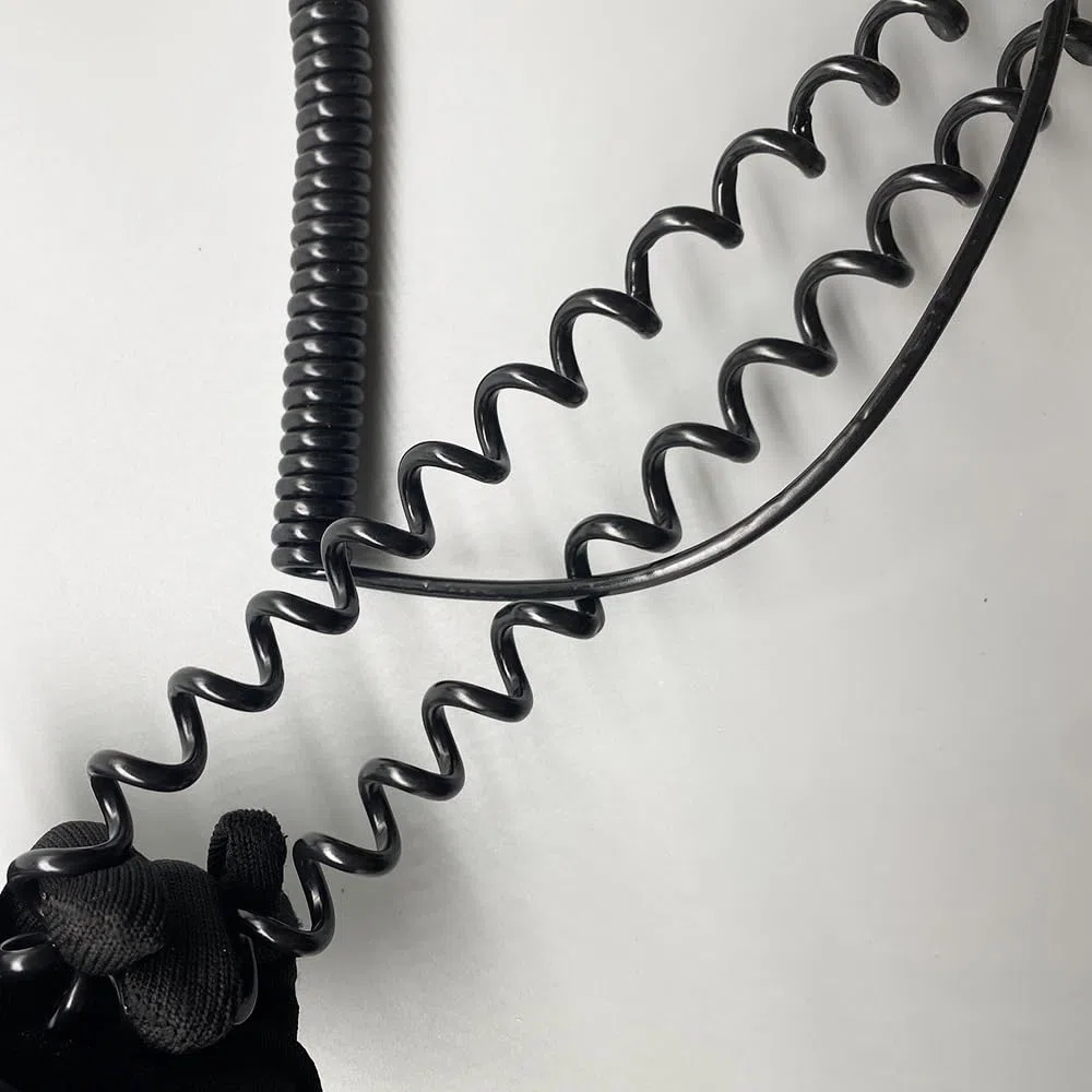 cable flexible Cable en espiral de 8 núcleos, enchufe estándar, cable eléctrico de resorte de dureza, alambre elástico multifilar de resorte conector de extensión(Size:Stretch 1.25 Meters)