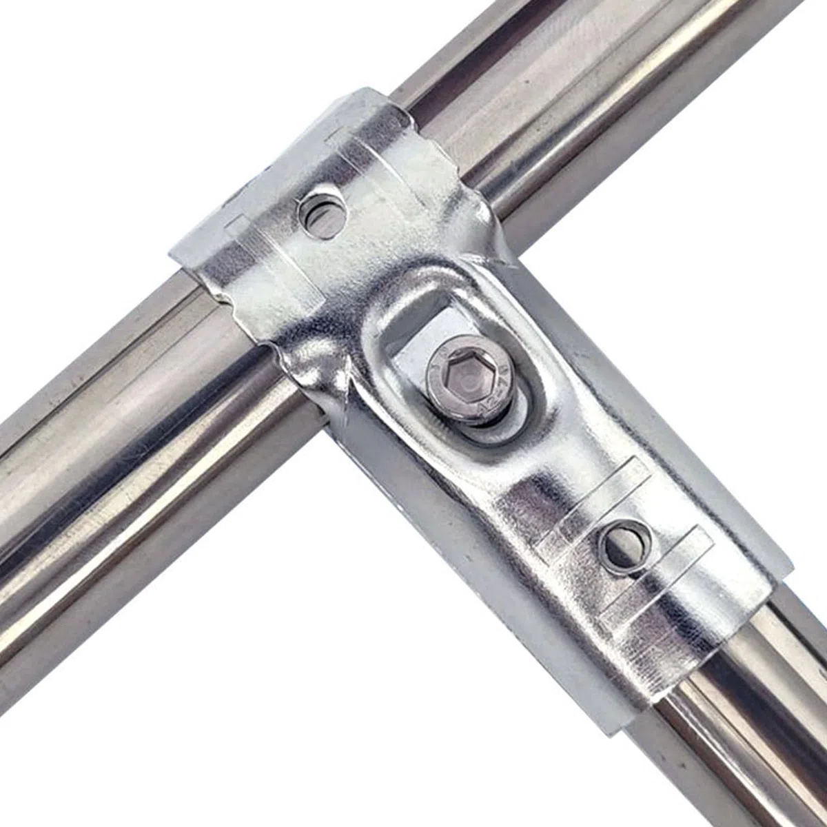 12 piezas Tubos Conector en T Pipe Clamp Conector Cadena Valla Abrazadera Esquina Herrajes Endschienenkblemme adecuado para diámetro exterior 25 mm