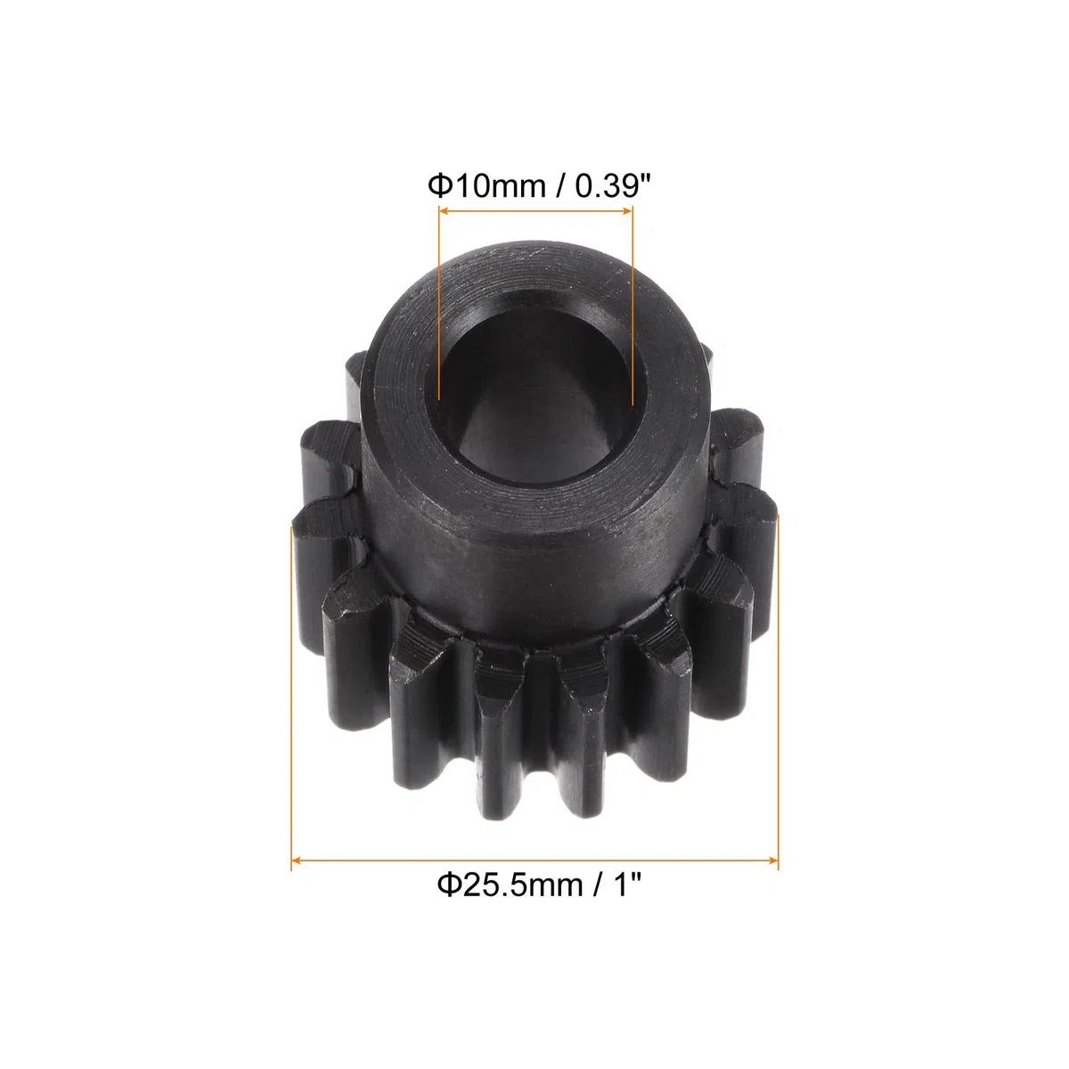 sourcing map Paso Espolón Piñón Engranaje 10mm Interior Apertura 15T 1.5 Módulo Fundido Hierro Espolón Diferencial Motor Engranaje RC Repuesto Piezas