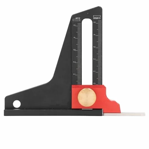 Medidor de Altura de Aleación de Aluminio, Rango de Medición de 0 a 50mm, Herramientas de Carpintería, Regla de Ajuste para Máquina Cortadora de Mesa de Sierra