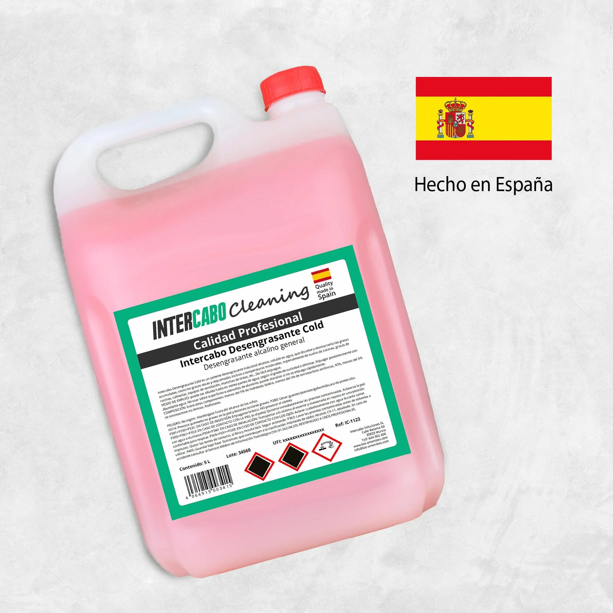 Quitagrasas Desengrasante Frío 5L • Potente Desengrasante Alcalino para Cocinas • Elimina Grasa Incrustada al Instante • Ideal para Campanas, Filtros, Hornos y Superficies Industriales