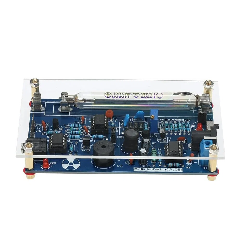 Kit de detector de radiación nuclear DIY con tubo J305, compatible con Arduino para montaje de contador Geiger, alertas visuales y audibles, placa PCB para tubos M4011/STS-5/SBM-20