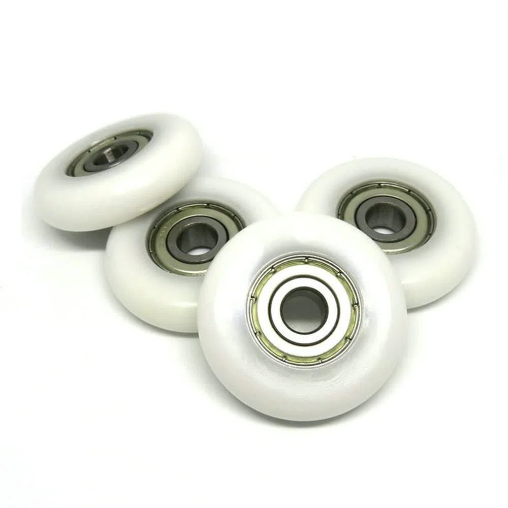 Ruedas de máquina de remo 8 x 40 x 10 mm Rodillo redondo POM para remero BSR62840-10 Rueda de remo OD 40 mm Ruedas de rodamiento recubiertas de plástico (color: blanco, tamaño: 8MM_10PCS_40MM)