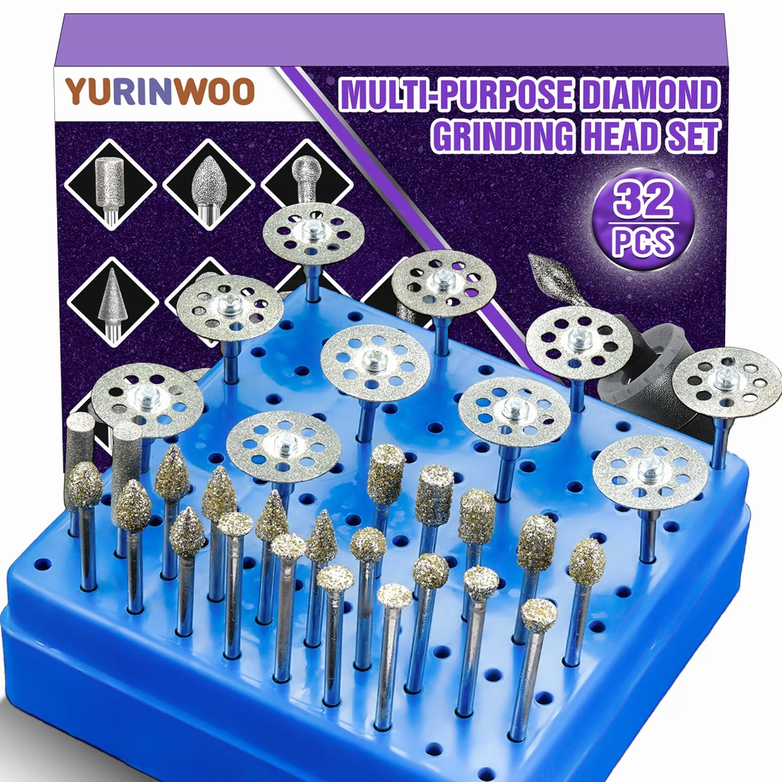 Juego de 32 fresas de diamante compatibles con Dremel-2