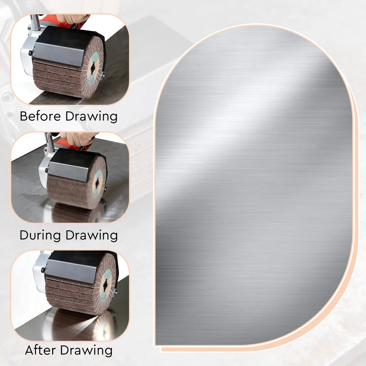 EXLECO Cepillo de Rodillo Abrasivo para Lijadora Electrica 19x120x100mm, Grano 120 de Fibra Sintética con Papel de Lija para Pulidora, Satinado para Pulido de Superficies de Madera y Metal