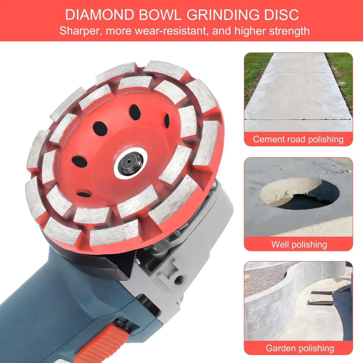 Zimoer Muela de Copa de Diamante 125 x 22,23 mm, Muela a Taza Diamante Doble Filas Para amoladoras Angulares, Disco Diamantado para Ladrillo, Hormigón, Piedra Natural, Granito, Manpostería