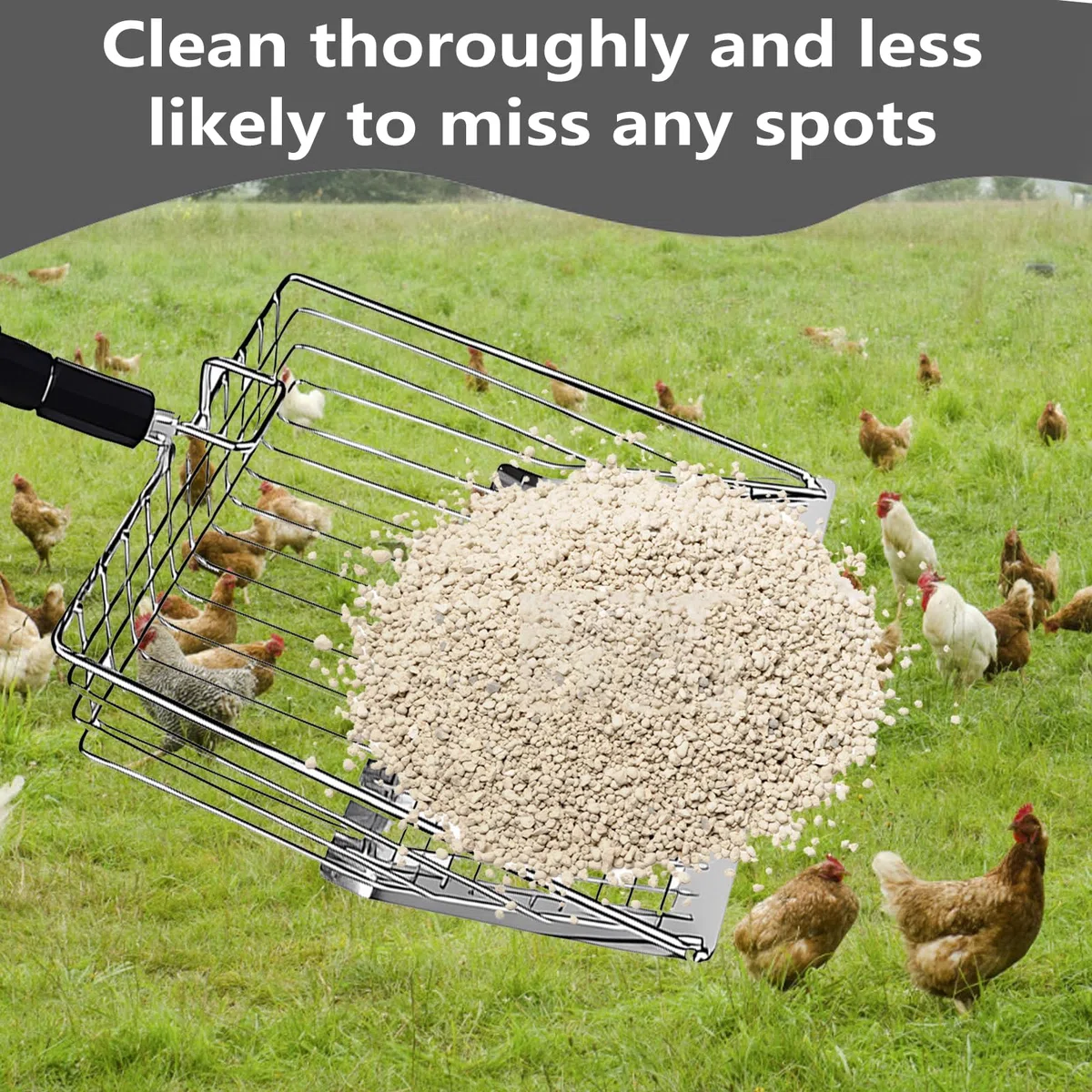 Accesorios para Gallineros, Recogedor de Excrementos Pollo, Herramienta de Limpieza para Gallineros 57 - 106 cm, Recogedor Ajustable y Extraíble, Basura Recogedor Excrementos para Gallineros