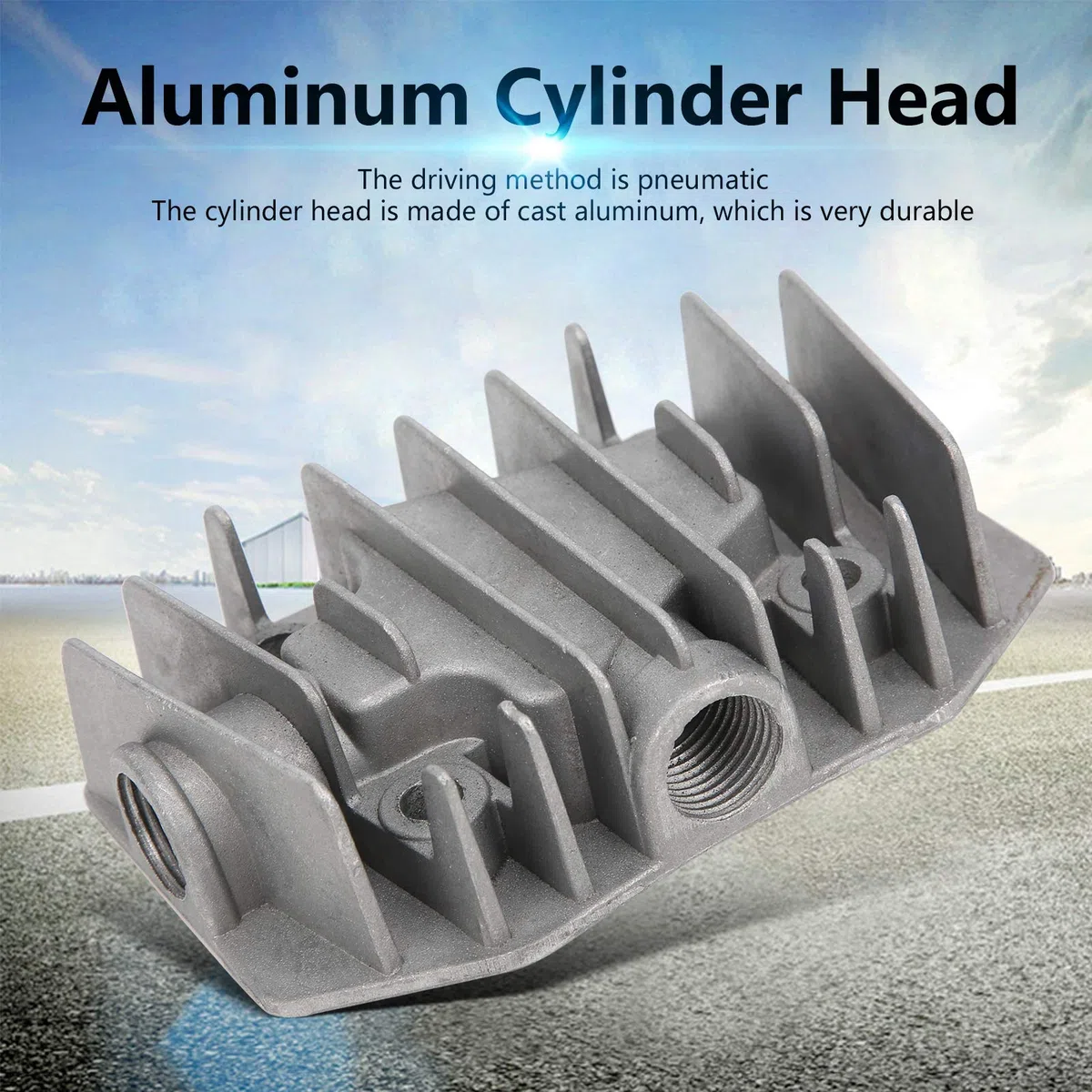 2 Uds Cabeza de cilindro 4/3/5P, Cabezal de Cilindro de Compresor de Aire Cubierta de Refrigeración de Aluminio 48mm x 72mm