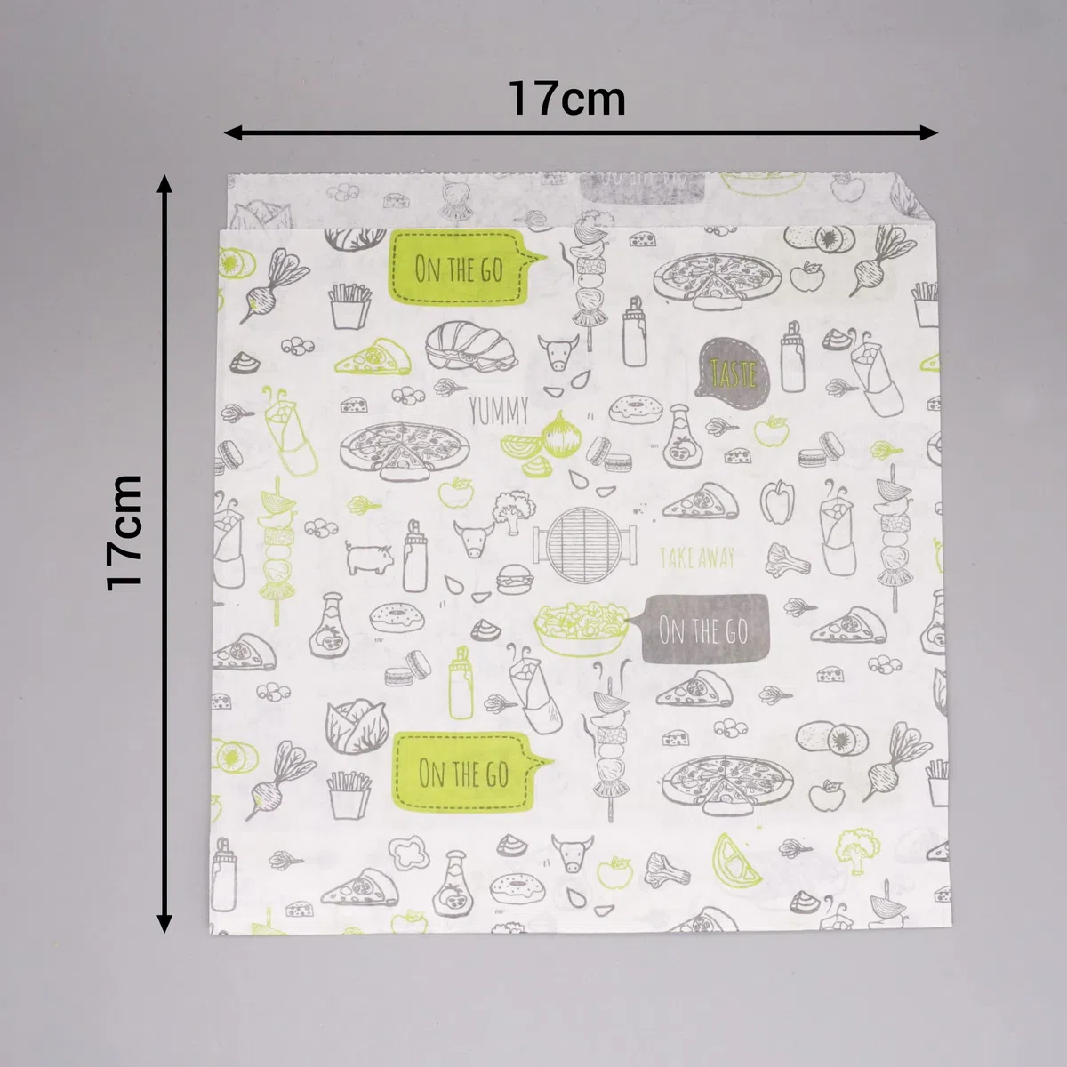 SKIR'CO (500 piezas) bolsas de papel para envasado de alimentos 17 x 17 cm, bolsas de comida rápida a prueba de grasa, envoltura de alimentos, bolsas de hamburguesas