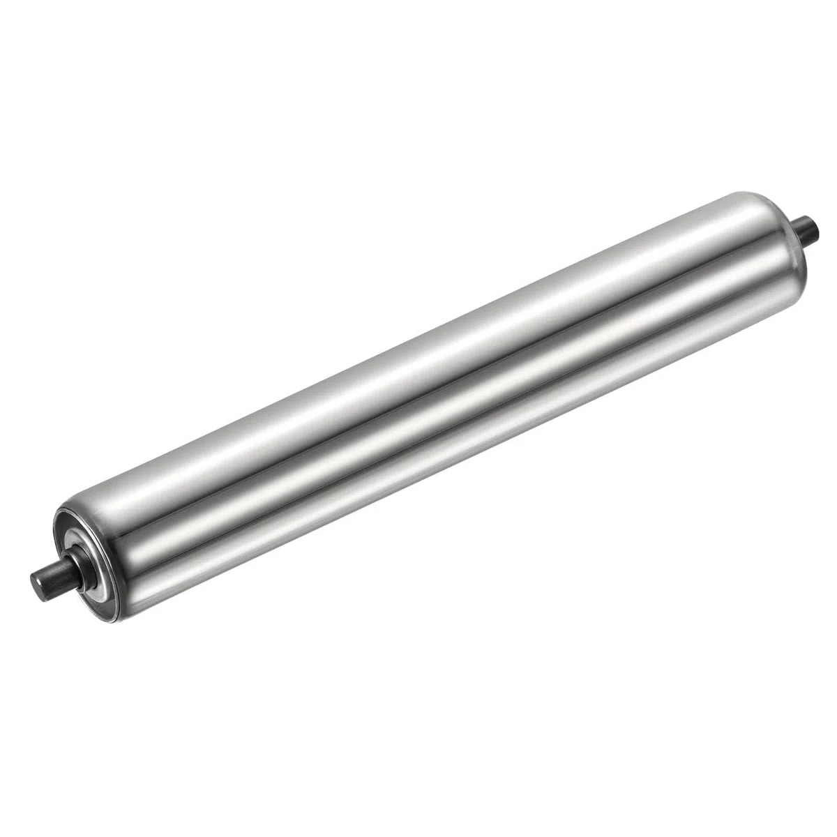 Rodillo transportador de acero inoxidable, diámetro de 1in/2.5cm, rodillo de 17.7in/45cm de longitud,rodillo transportador de repuesto for un movimiento suave del bastidor del rodillo(TOTAL LENGTH 350