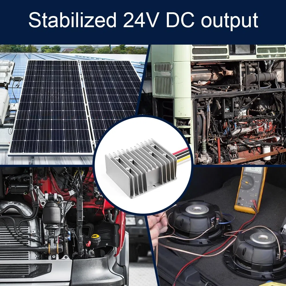 DC-DC convertidor de 12V a 24V 10A 240W con Fusible y Conectores rápidos, convertidor de Voltaje 12V 24V para Carro de Golf Coche Ligero camión
