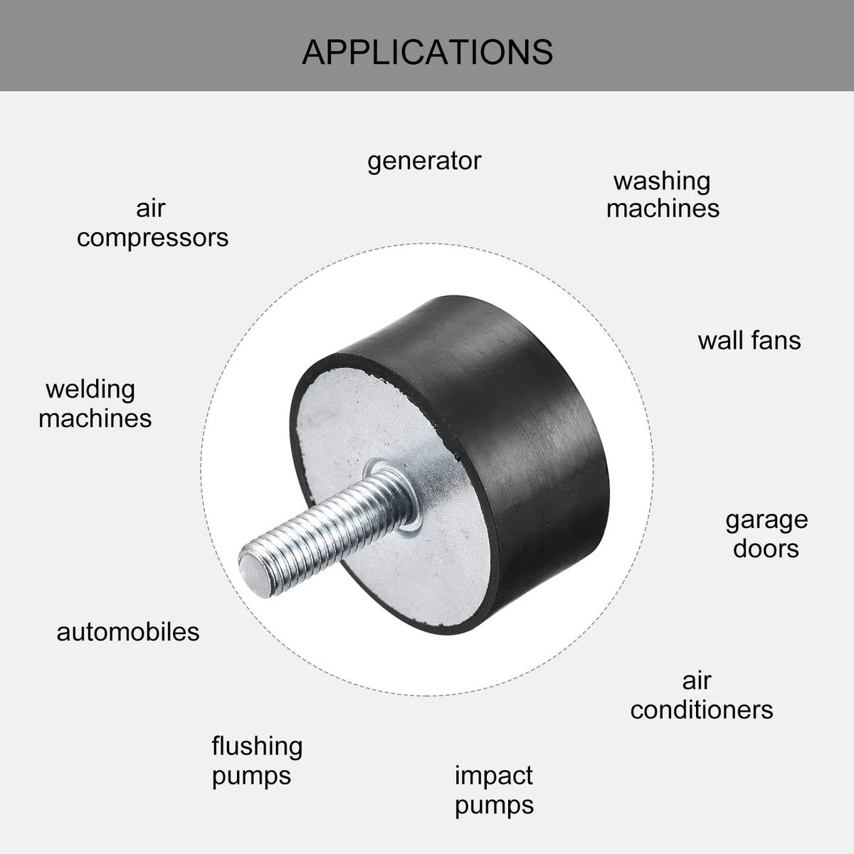 sourcing map Goma Monturas 4uds M10 Macho/Hembra Vibración Aislador Amortiguador D50mmxH20mm