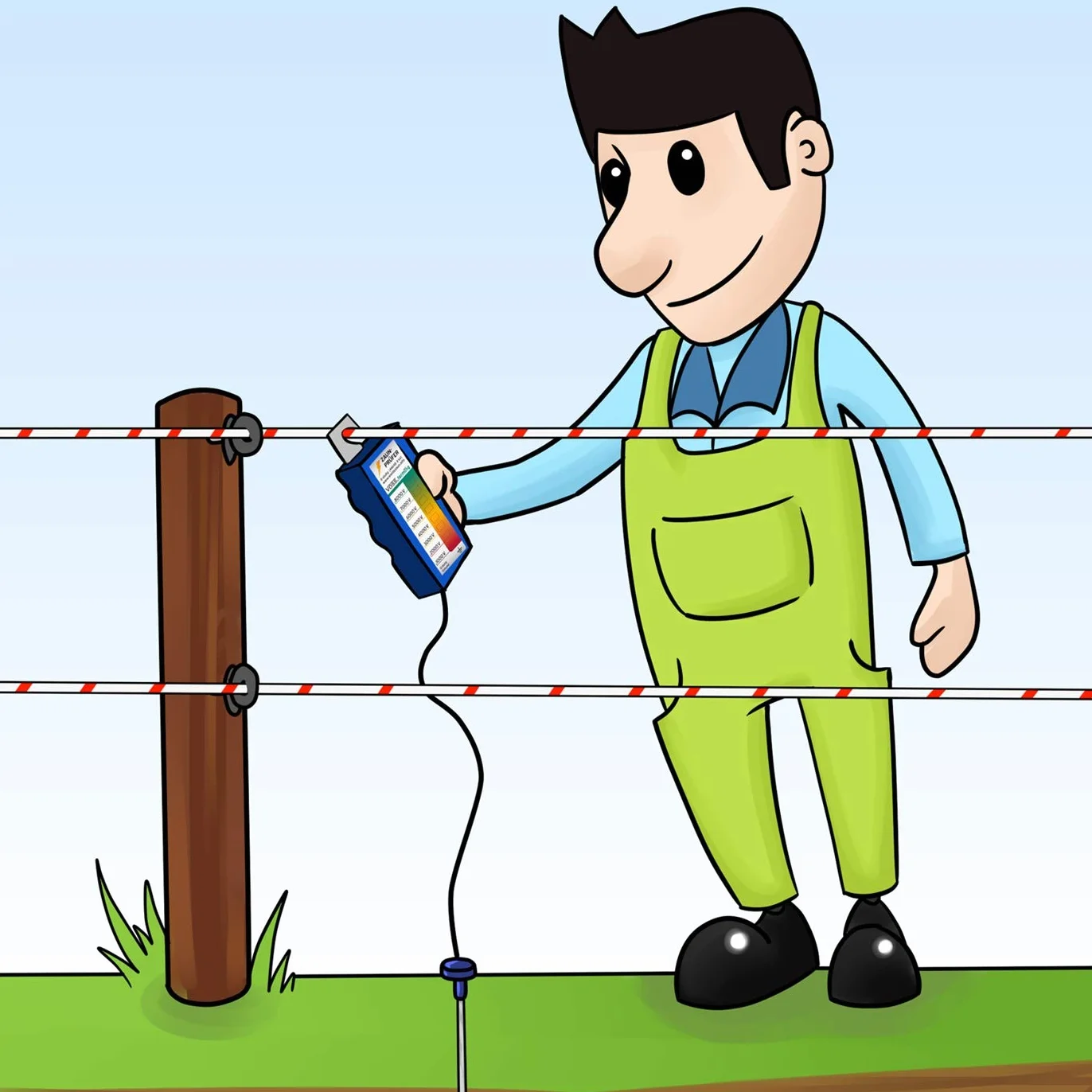 VOSS.farming Comprobador de cercas “8 kV”, 8 Niveles (1000 hasta 8000V)