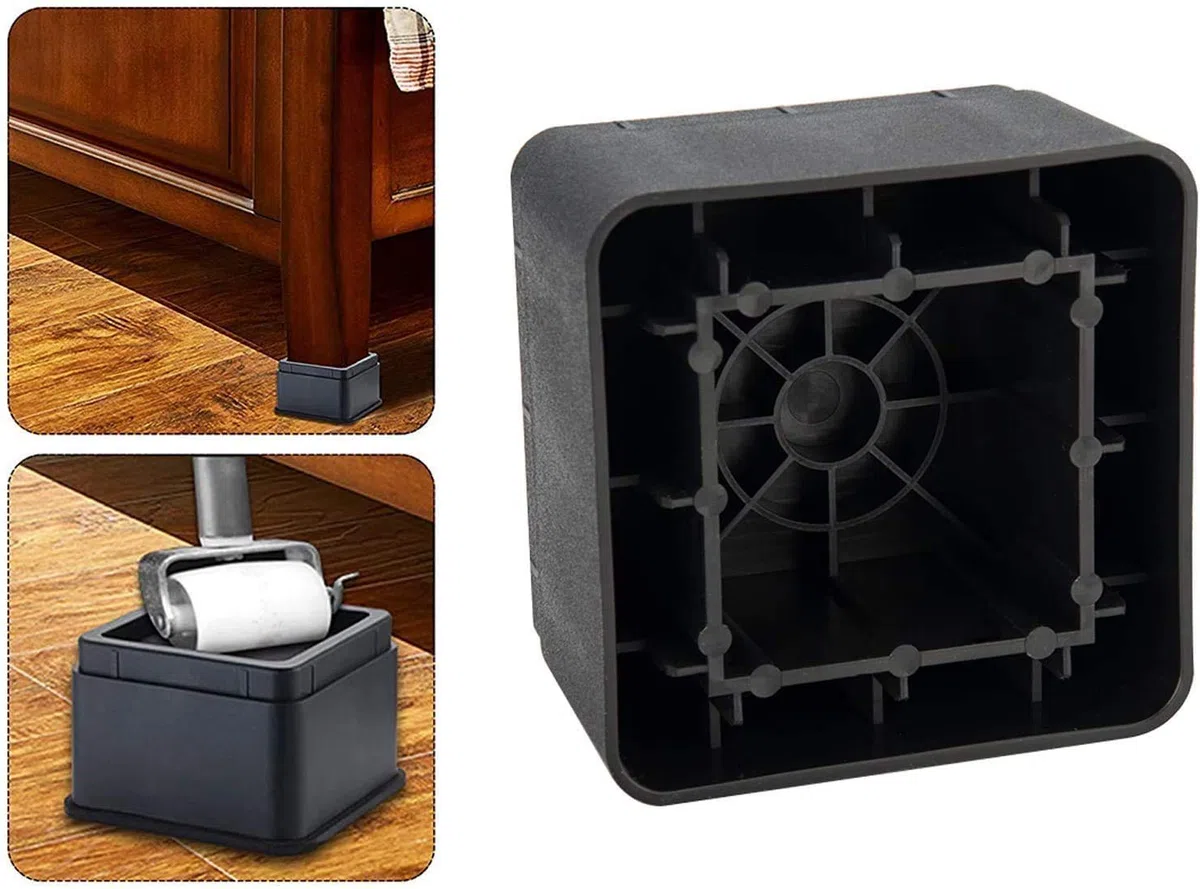 4Pcs Elevador de Muebles Alza de Mueble de 7cm elevadores de Cama de Alta Resistencia para sofá sillón Mesa o Mobiliario Altura Adicional de 7cm o 14cm