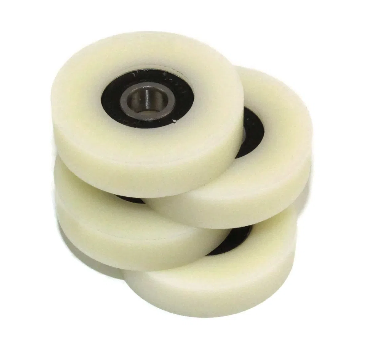 4 rodillos de poliamida de nailon de 40 mm de diámetro, 10 mm de ancho, rodamientos de 8 mm con precisión mecanizado en la UE (40-10-8)