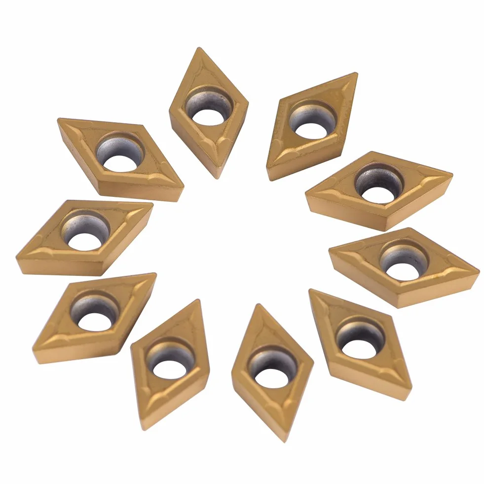 10Pcs Insertos Carburo CNC, DCMT11T304-HM YBC251 Inserciones CNC Herramienta de Torneado para Acero Semielaborado