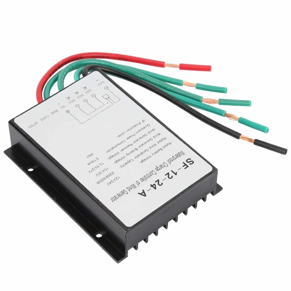 Controlador de turbina eólica, Regulador del controlador de carga 12V / 24V 300W / 600W Generador de turbina de viento impermeable IP67